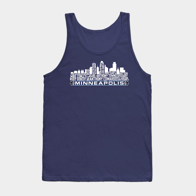 Minnesota Basketball Team 23 Player Roster, Minneapolis City Skyline Tank Top by Legend Skyline